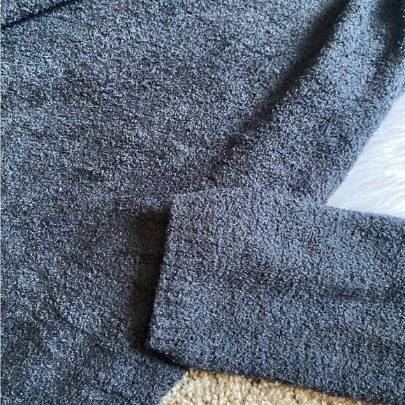 Barefoot Dreams Cozy Chic Lite Waterfall Drape Open Front Black Cardigan Small - Picture 4 of 10